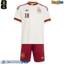 Maglie da calcio Spagna Martin Zubimendi #18 Seconda Maglia Bambino Mondiali 2026  Manica Corta (+ Pantaloni corti)